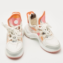 Louis Vuitton White Nylon and Leather Archlight Sneakers Size 38