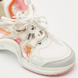 Louis Vuitton White Nylon and Leather Archlight Sneakers Size 38