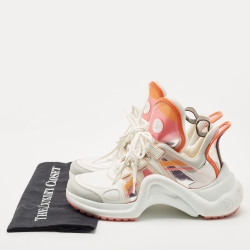 Louis Vuitton White Nylon and Leather Archlight Sneakers Size 38