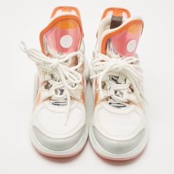 Louis Vuitton White Nylon and Leather Archlight Sneakers Size 38