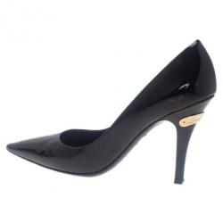 Pre Owned Louis Vuitton Black Patent Pointed Toe Pumps Size 36.5