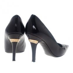 Pre Owned Louis Vuitton Black Patent Pointed Toe Pumps Size 36.5