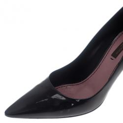 Pre Owned Louis Vuitton Black Patent Pointed Toe Pumps Size 36.5