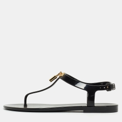 Louis Vuitton Black Studded Slide Sandals 38.5 – The Closet