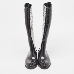 مملوكة مسبقًا Louis Vuitton Black Monogram Rubber Rain Boots Size 39