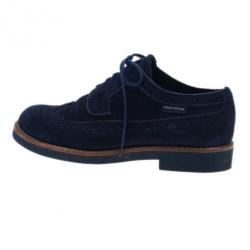 Pre Owned Louis Vuitton Blue Suede Lace Up Brogue Oxfords Size 37.5