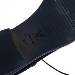 Pre Owned Louis Vuitton Blue Suede Lace Up Brogue Oxfords Size 37.5