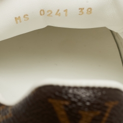 Pre Owned Louis Vuitton Brown/Beige Snakeskin Time Out Sneakers Size 38