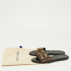 Louis Vuitton Brown Monogram Canvas Flat  Sandals Size 38