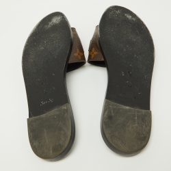 Louis Vuitton Brown Monogram Canvas Flat  Sandals Size 38