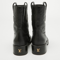 مملوكة مسبقًا Louis Vuitton Black Leather Ankle Boots Size 37.5