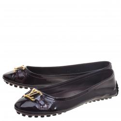 مملوكة مسبقًا Louis Vuitton Amarante Patent Leather Oxford Ballet Flats Size 36