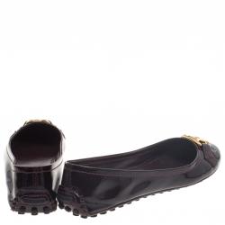 مملوكة مسبقًا Louis Vuitton Amarante Patent Leather Oxford Ballet Flats Size 36
