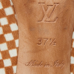 Louis Vuitton Brown/White Daimier Calf Hair Pumps Size 37.5