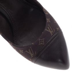 Pre Owned Louis Vuitton Brown Monogram Idylle Cap Toe Pumps Size 38