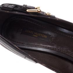 Pre Owned Louis Vuitton Brown Monogram Idylle Cap Toe Pumps Size 38