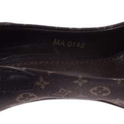 Pre Owned Louis Vuitton Brown Monogram Idylle Cap Toe Pumps Size 38