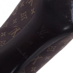 Pre Owned Louis Vuitton Brown Monogram Idylle Cap Toe Pumps Size 38