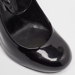 Pre Owned Louis Vuitton Black Patent Leather Mary Jane Pumps Size 37