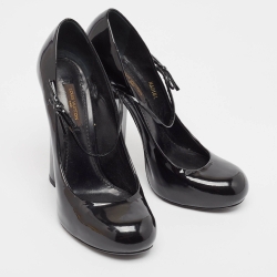 Pre Owned Louis Vuitton Black Patent Leather Mary Jane Pumps Size 37