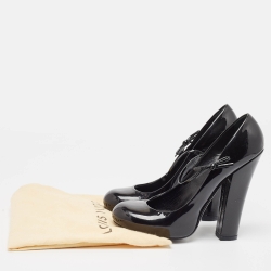 Pre Owned Louis Vuitton Black Patent Leather Mary Jane Pumps Size 37
