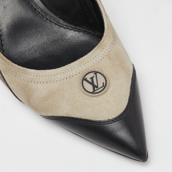 Pre Owned Louis Vuitton Monogram Canvas and Suede Archlight Slingback Pumps Size 39