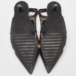Pre Owned Louis Vuitton Monogram Canvas and Suede Archlight Slingback Pumps Size 39