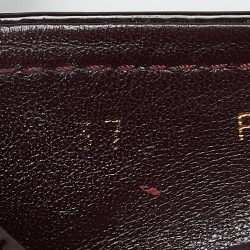 Pre Owned Louis Vuitton Burgundy Patent Leather Oxford Ballet Flats Size 37