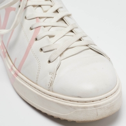 Louis Vuitton White/Pink Leather Time Out Sneakers Size 41