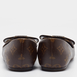 مملوكة مسبقًا Louis Vuitton Monogram Canvas Louise Bow Ballet Flats Size 38.5