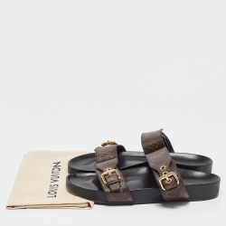 Pre Owned Louis Vuitton Monogram Canvas Bom Dia Flat Mules Size 39.5