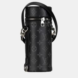 Pre Owned Louis Vuitton Black Monogram Eclipse Bottle Holder