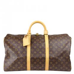 Louis Vuitton Navy Leather and Denim Monogram Drip Keepall 60