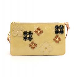 مملوكة مسبقًا Louis Vuitton Beige Monogram Vernis Lexington Fleurs Pochette Accessoires