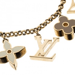 Louis Vuitton Flower Enamel Gold Tone Bag Charm Louis Vuitton