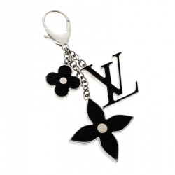 Louis Vuitton Silver & White Fleur D'Epi Bag Charm & Key Holder