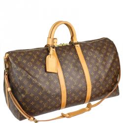 Pre Owned Louis Vuitton Monogram Canvas Keepall Bandouliere 55 Bag