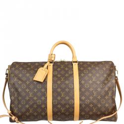 Pre Owned Louis Vuitton Monogram Canvas Keepall Bandouliere 55 Bag