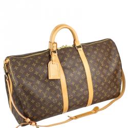 Pre Owned Louis Vuitton Monogram Canvas Keepall Bandouliere 55 Bag
