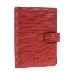 Pre Owned Louis Vuitton Red Epi Leather Small Agenda Cover