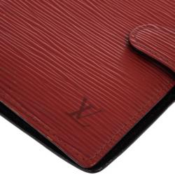 Pre Owned Louis Vuitton Red Epi Leather Small Agenda Cover