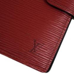 Pre Owned Louis Vuitton Red Epi Leather Small Agenda Cover