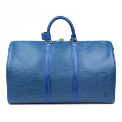 Louis Vuitton Toledo Blue Epi Leather Keepall 45 Bag