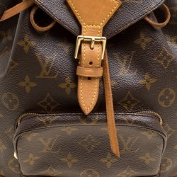 Pre Owned حقيبة ظهر لوي فيتون مونتسوريس جلد وكانفاس مونوغرامية MM