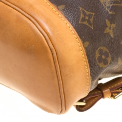 Pre Owned حقيبة ظهر لوي فيتون مونتسوريس جلد وكانفاس مونوغرامية MM