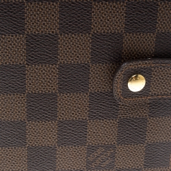 Pre Owned Louis Vuitton Damier Ebene Canvas Medium Ring Agenda Cover
