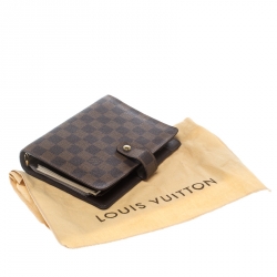 Pre Owned Louis Vuitton Damier Ebene Canvas Medium Ring Agenda Cover
