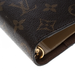 Pre Owned Louis Vuitton Monogram Canvas Medium Ring Agenda Cover