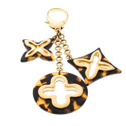 Pre Owned Louis Vuitton Brown Resin Gold Tone Bag Charm