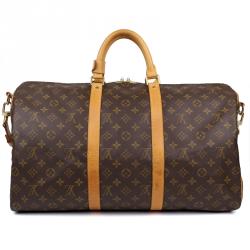 Pre Owned Louis Vuitton Monogram Canvas Keepall Bandouliere 50 Bag